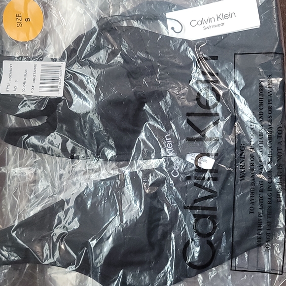 Calvin Klein Deep V One Piece Swimsuit - Picture 3 of 3